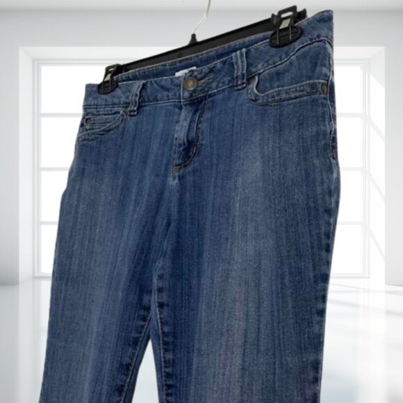 Liz Claiborne Petite 10 Stretch Flare Bootcut Jeans Cotton Spandex Blend - Picture 5 of 9